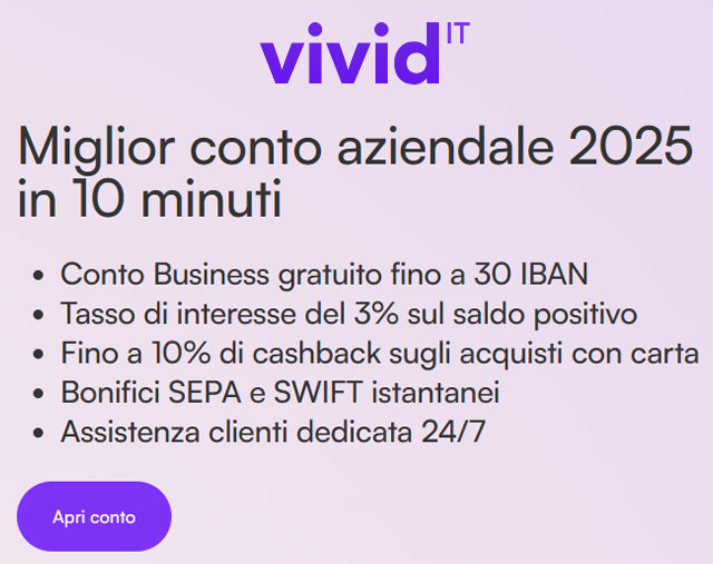 Apri il tuo conto aziendale Vivid Money: i vantaggi