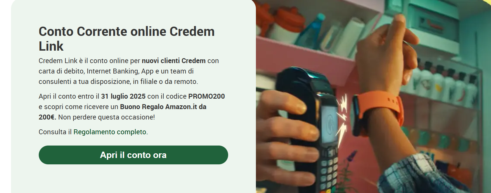 Conto online Credem Link offerta