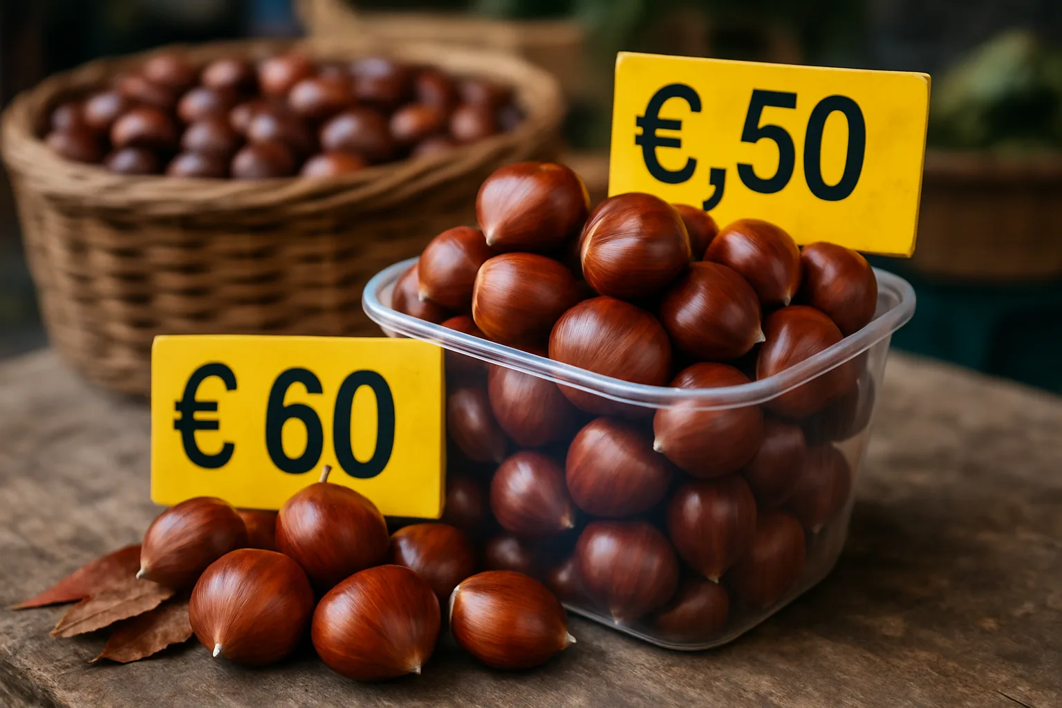 Castagne 2026, prezzi in rialzo per la siccità: quanto costa il chilo